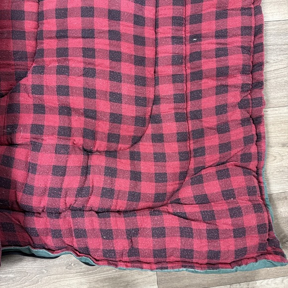 Vintage 70s Coleman Sleeping Bag Green Red Plaid Flannel Camping Outdoors Hiking - Picture 9 of 16